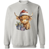 Christmas Highland Cow Sweatshirt, Cute Cow Christmas Sweatshirt, Christmas Crewneck Cow Sweater, Farm Christmas Shirt, Gift For Christmas