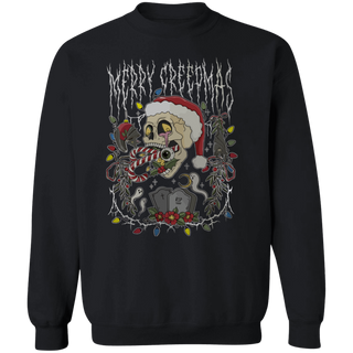 Merry Creepmas Metal Sweatshirt Goth Christmas Skeleton Sweatshirt Spooky Christmas Sweatshirt Creepy Christmas Satanic Christmas