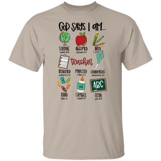 Teacher God Says I Am Shirt, Teacher Bible Verse Shirt, Teacher Christian Shirt, Teacher Shirt, Doodles Teacher Teaching God Says Shirt