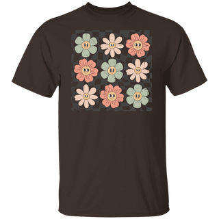 Checkered Flower Shirt, Retro Flowers Tshirt, Summer Shirt, Boho Flower Shirt, Boho Hippie, Trendy Summer Graphic Tee, Comfort Colors® Shirt