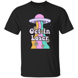 Funny UFO Shirt, Retro Alien Graphic Shirt, Get In Loser UFO Alien Tshirt, Retro Graphic Tee, Colorful Space Shirt, UFO Shirt