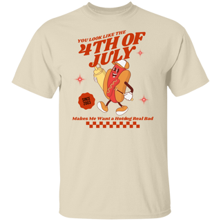 You Look Like the 4th of July Retro America Hotdog Tshirt Funny 4th July Fourth of July Independence Day
