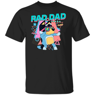 Rad Dad Tee Shirt Retro Blue Dog Tee Shirt For Dad Fathers Day Family Dad Blue Dog Shirt Father Funny Rad Dad Blue Dog Shirt