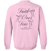 Faith Over Fear Christian Sweatshirt Coquette Christian Bow Sweatshirt Pink Christian Crewneck Jesus Sweatshirt Bible Verse Sweatshirt