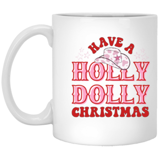 Holly Dolly Christmas Mug, Cute Christmas Mug, Cowboy Christmas, Gift for Her, Hot Chocolate Mug, Western Christmas Mug, Holiday Mug