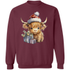 Christmas Highland Cow Sweatshirt, Cute Cow Christmas Sweatshirt, Christmas Crewneck Cow Sweater, Farm Christmas Shirt, Gift For Christmas
