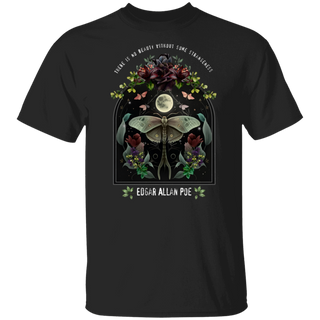Edgar Allen Poe Shirt, Dark Academia Bookish Gift For Her, Night Garden Literary Quote, Fairycore Gothic Merch, Dark Botanical Bookish Tee