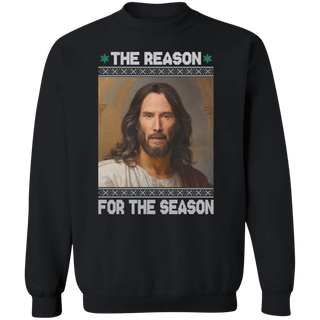 The Reason For The Season Keanu Christ Sweatshirt, T shirt, Jesus Keanu Reeves Ugly Christmas Sweater, funny keanu christmas sweater