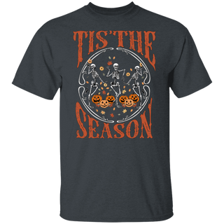 Tis The Season Shirt, Halloween T-Shirt, Fall Shirt, Skeletons Dancing Shirt, Autumn Shirt, Halloween Skeleton Shirt, Vintage Spooky Season
