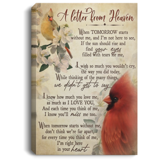 Cardinal A Letter From Heaven Wall Art Canvas HG CANPO75 Portrait Canvas .75in Frame