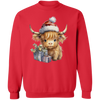 Christmas Highland Cow Sweatshirt, Cute Cow Christmas Sweatshirt, Christmas Crewneck Cow Sweater, Farm Christmas Shirt, Gift For Christmas