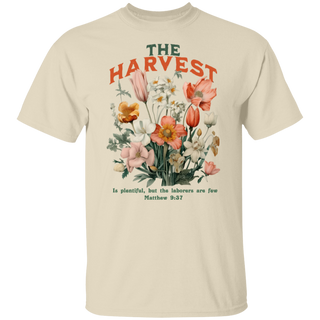 Fall Christian The Harvest Is Plenty & Workers Are Few Tshirt, Grateful Christian Retro Scripture Shirt