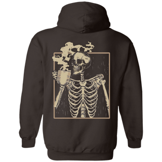 Hot Coffee Drinking Skeleton Hoodie, Skeleton Coffee Hoodie, Staying Alive Coffee Hoodie,Skeleton Hoodie, Skeletons Halloween Skull Hoodie