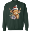 Christmas Highland Cow Sweatshirt, Cute Cow Christmas Sweatshirt, Christmas Crewneck Cow Sweater, Farm Christmas Shirt, Gift For Christmas