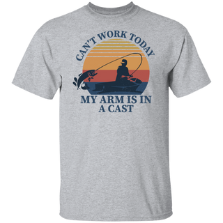 I Can't Work My Arm Is In A Cast | Mens Fishing T Shirt, Funny Fishing Shirt, Fishing Graphic Tee, Fisherman Gifts, Present For Fisherman,