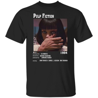 Pulp Fiction Tshirt Movie Poster Tees, Pulp Fiction Poster Tarantino 90s Cult Film Top Tee Meme Movie Music Cool Funny Gift T Shirt