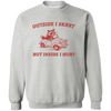 Outside I skrrt Racoon Car Unisex Heavy Blend Crewneck Sweatshirt