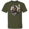 Japanese Kawaii Cat T-Shirt, Samurai Cat Tattoo Style Shirt, Samurai Kitten, Cat Lover T-Shirt