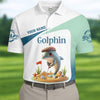 Golfin' Dolphin Custom Golf Polo Shirt HG  Golfing Apparel  Mens Golf Gift  Funny Golf Polo Shirt HG