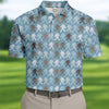 Bigfoot Silhouette Pattern HG Fun Golf Shirts For Men  Unique Gift For Golfer  Men's Golf Polo