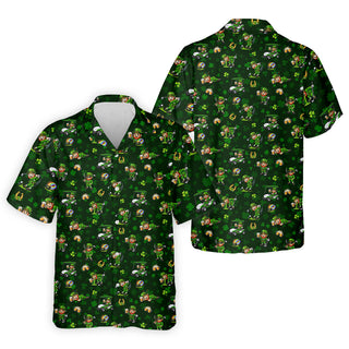 St Patrick's Day Golf Leprechaun Pose Shamrock Hawaiian Shirt HG   Fun Hawaiian Shirt HG s For Men  Polo For Men
