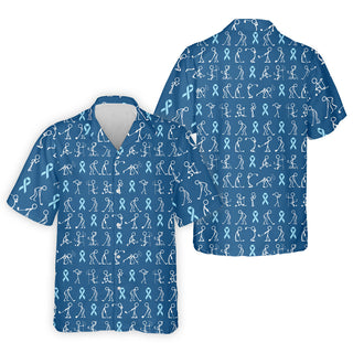 Prostate Cancer Blue Ribbon Stick Figure Shirt  Cancer Survivor Shirt  Cancer Awareness Shirt  Men's Golf HG