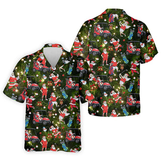 Funny Santa Claus Golf Pose Golf Tops For Men  Hawaiian Shirt HG s For Men  Christmas Hawaiian Shirt HG   Mens Golf Gift