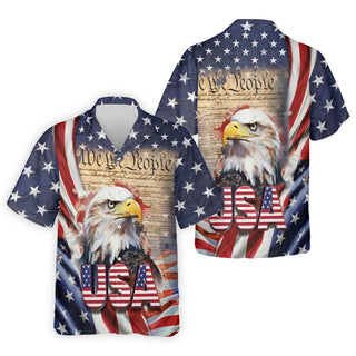 We The People Bald Eagle USA 250th Anniversary Men's Golf  s  4th Of July Patriotic Hawaiian Shirt HG