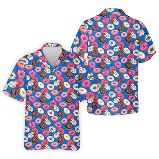 Funny Donut Adult Humor Blue And Pink Fun Hawaiian Shirt HG s For Men  Valentines Golf Gift  Hawaiian Shirt HG s For Men