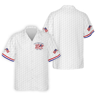 USA 250th Anniversary Golf Ball Pattern White Hawaiian Shirt HG  4th Of July Patriotic Hawaiian Shirt HG  For Men