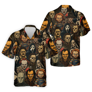 Horror Halloween Character Halloween Men's Hawaiian Shirt HG s  Horror Movie Shirt  Mens Hawaiian Shirt HG s  Halloween Hawaiian Shirt HG