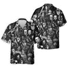 Classic Horror Characters Black And White Golf Polo  Dark Vibe Hawaiian Shirt HG s For Men  Halloween Hawaiian Shirt HG