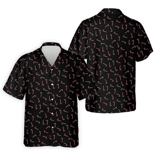 Christmas Candy Cane Golf Tops For Men  Christmas Hawaiian Shirt HG  Black Golf    Golf Gift For Men
