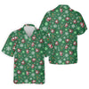 Santa Claus Pattern Christmas Green Golf Tops For Men  Christmas Golf Hawaiian Shirt HG     Hawaiian Shirt HG s For Men