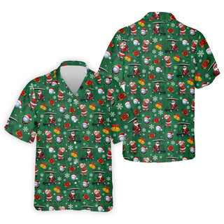 Santa Christmas Green Golf Polo  Fun Men's Golf Polos  Christmas Hawaiian Shirt HG  Hawaiian Shirt HG  For Men