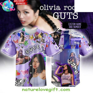 Olivia Rodrigo Guts Tour Baseball Jersey Concert Merch NNA