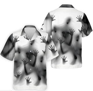 Haunted Shadow Silhouette Golf Hawaiian Shirt, Men's Golf Shirts, Hawaiian Golf Shirt HG