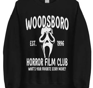 Woodsboro Horror Film Club Sweatshirt - Ghostface Movie Halloween Crewneck LN