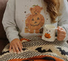 Vintage Pumpkin Bear Sweatshirt - Cute Fall Crewneck with Black Cat & Trick-or-Treat LN