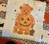 Vintage Pumpkin Bear Sweatshirt - Cute Fall Crewneck with Black Cat & Trick-or-Treat LN