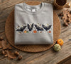 Embroidered Bats And Pumpkins Sweatshirt, Fall Cosy Sweater, Halloween Gifts LN