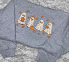 Embroidered Spooky Fall Sweatshirt, Vintage Halloween Pumpkin Spooky Season Sweater, Ghost And Pumpkin Crewneck, Halloween Gifts LN