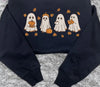 Embroidered Spooky Fall Sweatshirt, Vintage Halloween Pumpkin Spooky Season Sweater, Ghost And Pumpkin Crewneck, Halloween Gifts LN