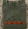 Vintage Pumpkins Embroidered Sweatshirt Cotton Spooky LN