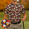 Thanksgiving Polo Golf Tops For Men  Pumpkin Turkey Fun Golf Shirt HG s For Men  Thanksgiving Golf Gift For Men