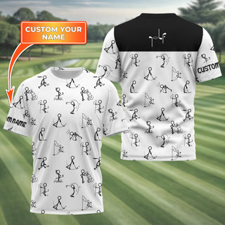 Funny Stick Figure Golf Polo Shirt HG  Gift For Golfers  Golf Gift For Men