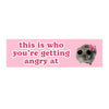 This is who youre angry at Sad Hamster HFN Car Magnet Crying Funny Cute Pink Coquettte Car Decor