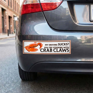 Driving Crab Bumper Meme sticker car sticker bad driver Funny Meme Bumper Sticker