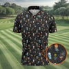 Funny Horror Character Black Golf Polo Shirt HG  Horror Movie Shirt  Halloween Golf Shirt  HG Fun Golf Polos For Men