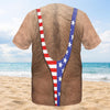 3D Hairy Body Swimsuit HG T-Shirt for Men, Funny Patriotic Mankini Tee,  USA Flag Costume Shirt, 4th of July Gag Gift for Men